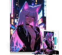 Puzzle de 1000 pièces représentant Une Femme-Chat Sexy, Style Anime, idéal pour Les Adolescents Jeu Intelligent, découpe précise, Cadeau de Saison 38x52cm