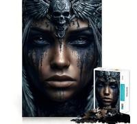 Puzzle de 1000 pièces représentant Une Femme coiffée d'un crâne, idéal pour Les Adolescents Jeu de logique et d'intérieur Amusant Bords précis Pièce de Collection Artistique 38x26cm