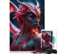 Puzzle de 1000 pièces représentant Une Femme Dragon Hybride Sexy, idéal pour Les Adolescents Un Jeu Stimulant et Amusant à Assembler, Un Cadeau élégant 38x52cm