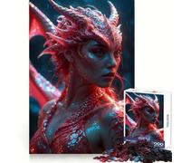 Puzzle de 1000 pièces représentant Une Femme Dragon Hybride Sexy, idéal pour Les Adolescents Un Jeu Stimulant et Amusant à Assembler, Un Cadeau élégant 38x52cm