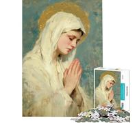 Puzzle de 1000 pièces représentant Une Femme en prière avec Une auréole idéal pour Les Adolescents et Les Adultes Jeu de Relaxation Cadeau Original pour Un Anniversaire ou Noël (38x26cm)