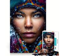 Puzzle de 1000 pièces représentant Une Femme en vêtements d'hiver sous la Neige Jeu de réflexion Amusant et Stimulant la Concentration grâce à Une Technologie de découpe Laser avancée Idéal
