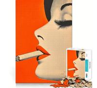 Puzzle de 1000 pièces représentant Une Femme fumant Une Cigarette,idéal pour Adultes Réfléchissez,entraînez-Vous et jouez ! Emboîtez solidement Les pièces,Aucune pièce ne se détache Un Cadeau Unique