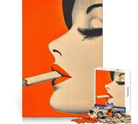 Puzzle de 1000 pièces représentant Une Femme fumant Une Cigarette, idéal pour Les Adolescents Stimule la mémoire, Passe-Temps agréable et élégant Cadeau de Noël Chic et de qualité (38x26cm)