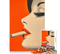 Puzzle de 1000 pièces représentant Une Femme fumant Une Cigarette, idéal pour Les Adolescents Stimule la mémoire, Offre Une évasion reposante et constitue Un Cadeau de Noël Parfait (50x75cm)