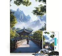 Puzzle de 1000 pièces représentant Une Femme Marchant sur Un Pont en Chine Stimule la cognition et Offre Un Divertissement ludique Pièces nettes et sans bavures Jouet d'intérieur idéal