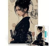 Puzzle de 1000 pièces représentant Une Femme samouraï, Jeu de logique pour Adultes, Loisirs, Bords Lisses, Cadeau de Saison (50x75cm)