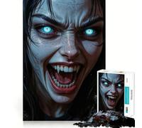 Puzzle de 1000 pièces représentant Une Femme Vampire aux Yeux Brillants (38x26cm) Jeu de réflexion Stimulant Emboîtement Parfait Défi cérébral interactif pour la Maison