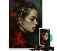 Puzzle de 1000 pièces représentant Une Femme Vampire Jeu de réflexion créatif Découpe Nette Composants Robustes Idéal pour Les Voyages (38x52cm)