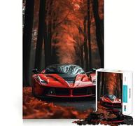 Puzzle de 1000 pièces représentant Une Ferrari Rouge, Un modèle Difficile réaliser pour Adultes Améliore la mémoire, détend l'esprit et Offre Un Cadeau élégant aux Bords Nets (38x26cm)