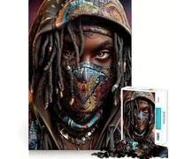 Puzzle de 1000 pièces représentant Une Figure à Capuche et Masque orné Jeu Calme et Serein Défi Joyeux Cadeau de Noël 50x75cm