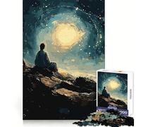 Puzzle de 1000 pièces représentant Une Figure Solitaire sous Un Ciel étoilé, pour Adultes Jeu Intelligent et ludique Découpe précise Pièce d'art de qualité (38x52cm)