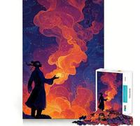 Puzzle de 1000 pièces représentant Une Figurine Mystique avec Une sphère d'énergie, idéal pour Les Adolescents Jouet apaisant et Amusant, aux Lignes épurées, à Collectionner (50x75cm)