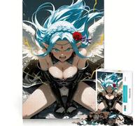 Puzzle de 1000 pièces représentant Une Fille Ange Anime en colère Jeu de Concentration mentale Découpe de précision Bords Lisses Jeu de Construction de Liens significatifs (38x52cm)
