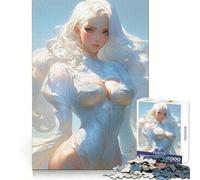 Puzzle de 1000 pièces représentant Une Fille Ange d'anime, idéal pour Les Adolescents Un Casse-tête Amusant et Silencieux, aux Bords Lisses, Parfait comme Cadeau d'anniversaire (50x75cm)