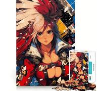 Puzzle de 1000 pièces représentant Une Fille Anime Ronin aux Cheveux Rouges et Blancs activité ludique et stimulante pour renforcer Les Liens familiaux (38x26cm)