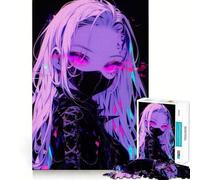 Puzzle de 1000 pièces représentant Une Fille Anime Rose Fluo, idéal pour Adultes Renforce la mémoire, Loisirs et Divertissement Qualité supérieure Cadeau élégant (38x26cm)