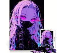 Puzzle de 1000 pièces représentant Une Fille Anime Rose Fluo, idéal pour Les Adolescents Jeu de logique, Jeu de Groupe, découpe de précision, Cadeau attentionné (50x75cm)