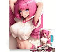 Puzzle de 1000 pièces représentant Une Fille aux Cheveux Roses, Un Personnage d'anime, idéal pour Les Adolescents et pour stimuler Leur Cerveau Cadeau de Saison idéal pour se détendre (50x75cm)