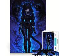 Puzzle de 1000 pièces représentant Une Fille-Chat Anime avec des Chats Noirs Jeu de Construction Facile et sécurisé Jouet d'intérieur Amusant pour Les fêtes (38x52cm)