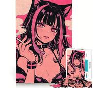 Puzzle de 1000 pièces représentant Une Fille-Chat Anime fumeuse idéal pour Les Adolescents pour stimuler la mémoire se détendre en Douceur et pour Une Surprise d'anniversaire de qualité supérieure