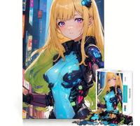 Puzzle de 1000 pièces représentant Une Fille cybernétique d'anime,idéal pour Les Adolescents Jeu de mémoire Amusant,Surface Lisse sans bavures,Cadeau d'anniversaire,Casse-tête (38x52cm)