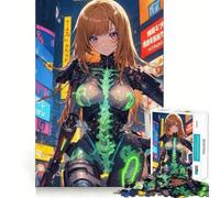 Puzzle de 1000 pièces représentant Une Fille cybernétique d'anime,Un Jeu de développement cognitif avec Une Surface Lisse et sans bavures,idéal pour Une activité relaxante en Groupe 38x52cm
