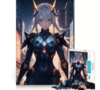 Puzzle de 1000 pièces représentant Une Fille Cyberpunk d'anime Stimulez Votre Esprit grâce à des Composants Robustes et aux découpes nettes Un Divertissement captivant pour des Moments de détente