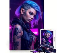 Puzzle de 1000 pièces représentant Une Fille Cyberpunk Sexy, idéal pour Les Adolescents Réveillez-Vous, améliorez Votre Style, détendez-Vous et créez Une œuvre d'art aux Contours Nets 50x75cm