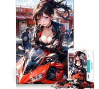 Puzzle de 1000 pièces représentant Une Fille d'anime à vélo, idéal pour Les Adolescents Jeu de réflexion Simple et Amusant, à Assembler, Cadeau mémorable 38x52cm