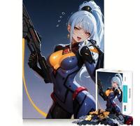 Puzzle de 1000 pièces représentant Une Fille d'anime armée d'un Pistolet futuriste activité ludique et stimulante pour renforcer Les Liens familiaux (50x75cm)