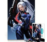 Puzzle de 1000 pièces représentant Une Fille d'anime armée d'un Pistolet futuriste Jeu créatif et Stimulant Assemblage Facile,sans pièces détachables Activité idéale pour Partager Un Moment Convivial