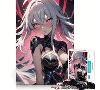 Puzzle de 1000 pièces représentant Une Fille d'anime aux Cheveux Roses Assemblage précis et Amusant,idéal pour développer Ses capacités cognitives,se détendre et décorer pour Noël (38x52cm)