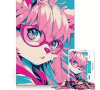 Puzzle de 1000 pièces représentant Une Fille d'anime aux Cheveux Roses idéal pour Les Adolescents Un Jeu intellectuel Un Moment de détente en Famille Une découpe de qualité et Un Cadeau Unique
