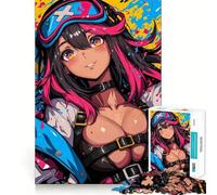 Puzzle de 1000 pièces représentant Une Fille d'anime aux Cheveux Roses Jeu de réflexion et d'adresse Assemblage Stable,pièces Qui ne bougent Pas Un Passe-Temps agréable pour Les Longs Week-Ends