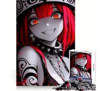Puzzle de 1000 pièces représentant Une Fille d'anime aux Cheveux Rouges, idéal pour Les Adolescents Stimulation Cognitive, Douceur et Absence d'arêtes Vives Cadeau Symbolique (50x75cm)