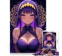 Puzzle de 1000 pièces représentant Une Fille d'anime aux Cheveux Violets,idéal pour Les Adolescents Ce Puzzle favorise la réflexion,la Pleine Conscience et l'évasion Son Assemblage est