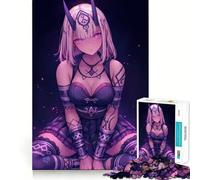 Puzzle de 1000 pièces représentant Une Fille d'anime aux Cheveux Violets, idéal pour Les Adultes Un Jeu de réflexion Relaxant et agréable à Assembler Cadeau Parfait (38x26cm)