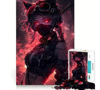 Puzzle de 1000 pièces représentant Une Fille d'anime aux Yeux Rouges, idéal pour Les Adolescents Cadeau Parfait pour se détendre et réfléchir (50x75cm)