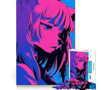 Puzzle de 1000 pièces représentant Une Fille d'anime avec des Adolescentes Bleues et Roses Jeu de mémoire,Verrouillage sûr,Aucune pièce ne se détache Idéal pour Les Cerveaux