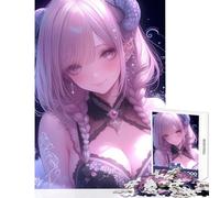 Puzzle de 1000 pièces représentant Une Fille d'anime avec des Cornes Jeu éducatif et éducatif idéal pour s'amuser en Famille Comprend Une Affiche et Une fiche de Questions-réponses Dimensions 38x26cm