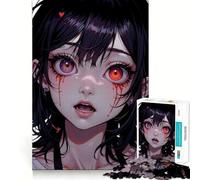 Puzzle de 1000 pièces représentant Une Fille d'anime avec des Larmes de Sang,idéal pour Les Adultes et Stimulant l'esprit Format Uniforme,pièces précises,Format Voyage,Cadeau Parfait pour Les Jeux