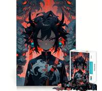 Puzzle de 1000 pièces représentant Une Fille d'anime avec des Masques de démons Jeu de mémoire Amusant,Bords Lisses,Assemblage Parfait,Une façon divertissante de Passer Le Temps (38x26cm)
