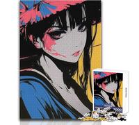 Puzzle de 1000 pièces représentant Une Fille d'anime avec des Motifs Roses et Bleus Idéal pour Les Adultes Activité éducative stimulante pour développer la Concentration Cadeau Parfait pour Les fêtes