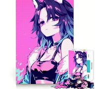 Puzzle de 1000 pièces représentant Une Fille d'anime avec des Oreilles de Chat Un Divertissement captivant et Stimulant pour des Moments de détente à la Maison (38x52cm)