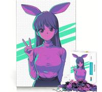 Puzzle de 1000 pièces représentant Une Fille d'anime avec des Oreilles de Lapin Jeu de Concentration mentale Découpe de précision Bords Lisses Activité captivante pour des soirées tranquilles 50x75cm