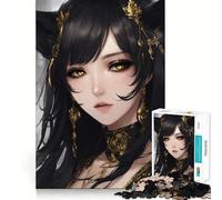 Puzzle de 1000 pièces représentant Une Fille d'anime avec des Oreilles de Renard et de l'or activité ludique et stimulante pour renforcer Les Liens familiaux (38x52cm)