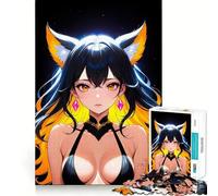 Puzzle de 1000 pièces représentant Une Fille d'anime avec des Oreilles de Renard,idéal pour Adultes et Stimulant la réflexion Structure à emboîter précise,Facile à Apprendre et Amusant