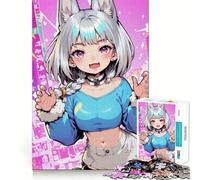 Puzzle de 1000 pièces représentant Une Fille d'anime avec des Oreilles de Renard,idéal pour Les Adolescents Stimule l'esprit,Amusant,sans Espace,Assemblage Parfait,loisirss pour des Moments