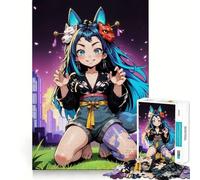 Puzzle de 1000 pièces représentant Une Fille d'anime avec des Oreilles de Renard Idéal pour Les Adultes Jeu Amusant et Facile à Assembler Activité familiale Amusante en soirée (50x75cm)
